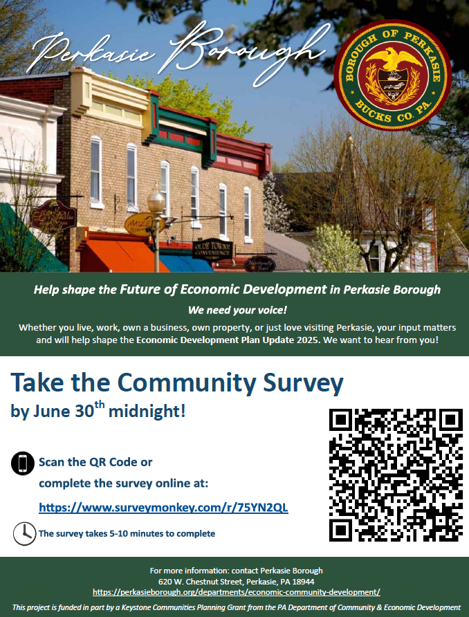 Perkasie Borough seeks community input on economic development.